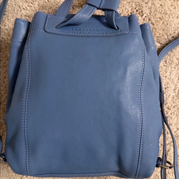 Longchamp Blue Leather Le Pliage Cuir Mini Backpack - Picture 4 of 9